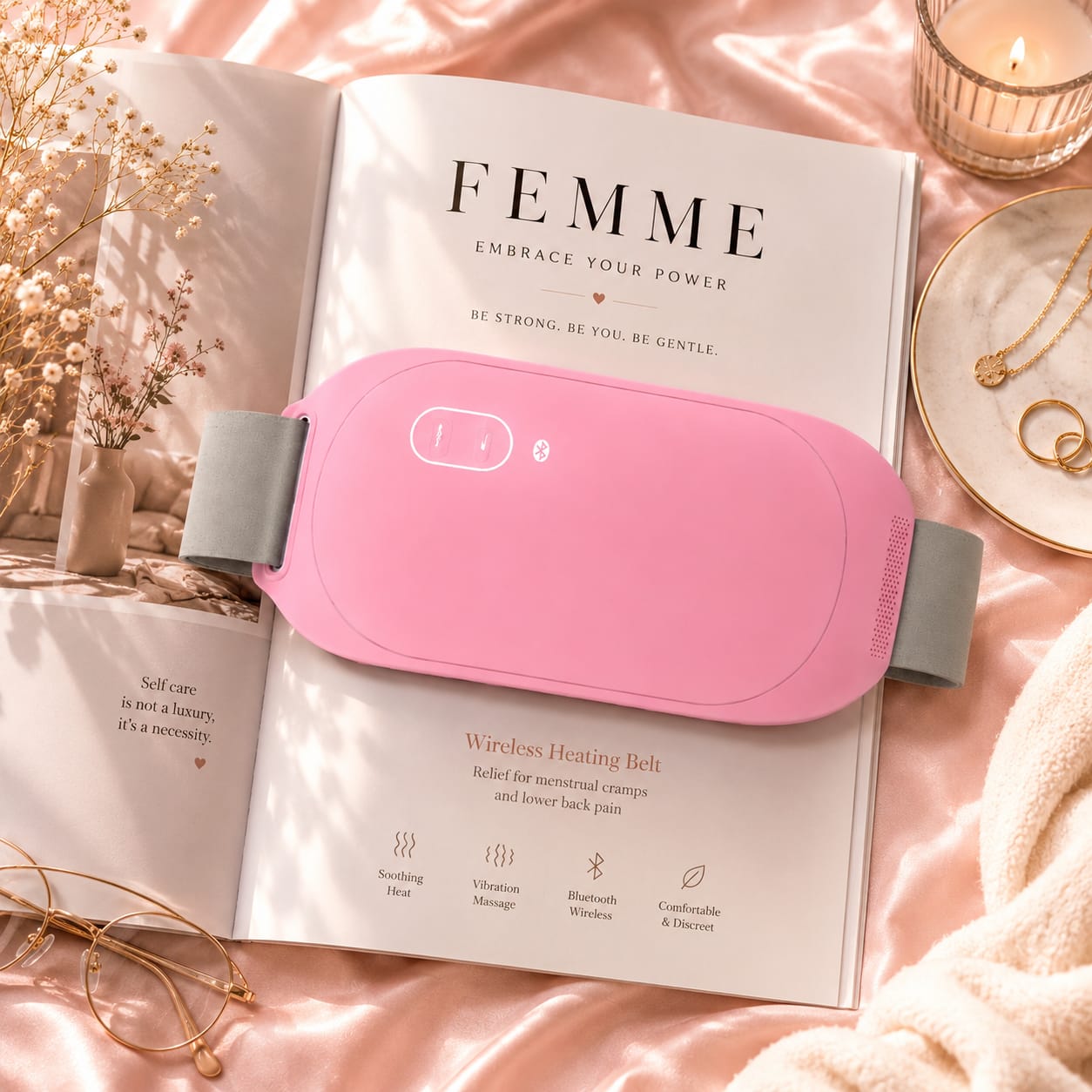 Lodisia HeatRelief™ — Cordless Heating Pad for Menstrual Cramp Relief
