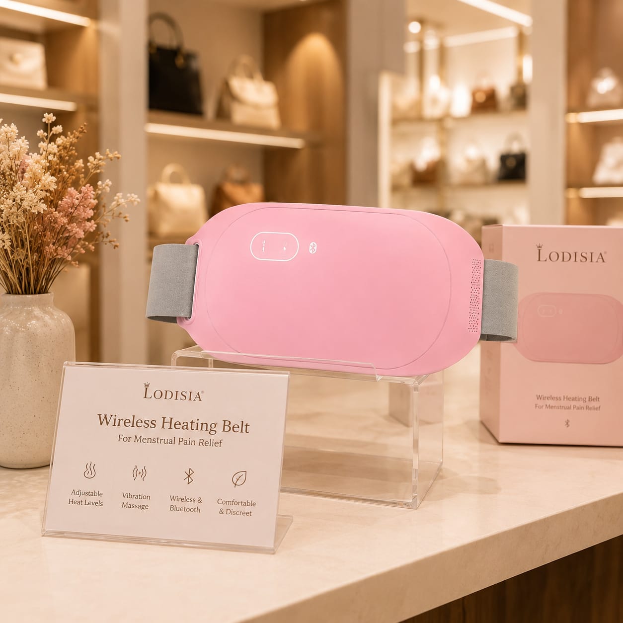 LODISIA HeatRelief™ — Cordless Heating Belt for Menstrual Cramp & Endometriosis Relief